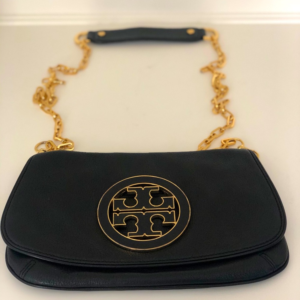 Black leather crossbody bag